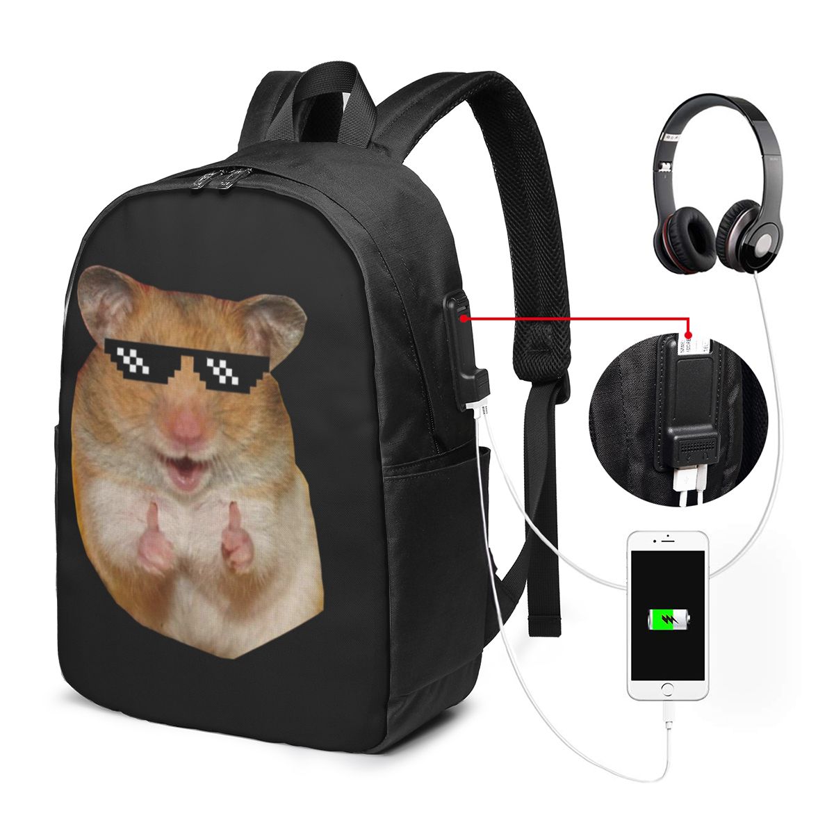 Backpacks - Funny Hamster Backpack Travel Notebook Bag