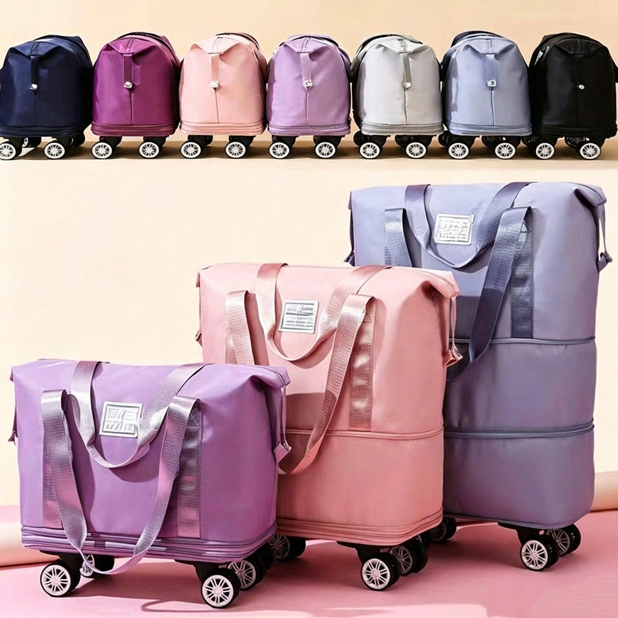 Expandable Rolling Duffle Bag  - Foldable Rolling Luggage Bag recension och pris