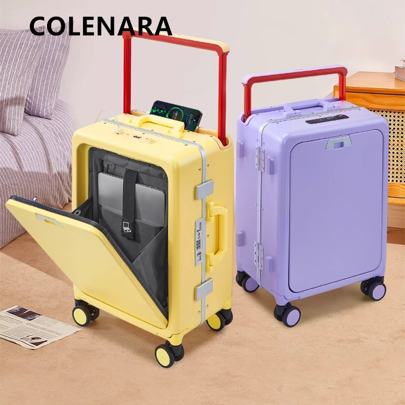 COLENARA Rolling Luggage Front - Front Opening Laptop Luggage 24 Inch recension och pris