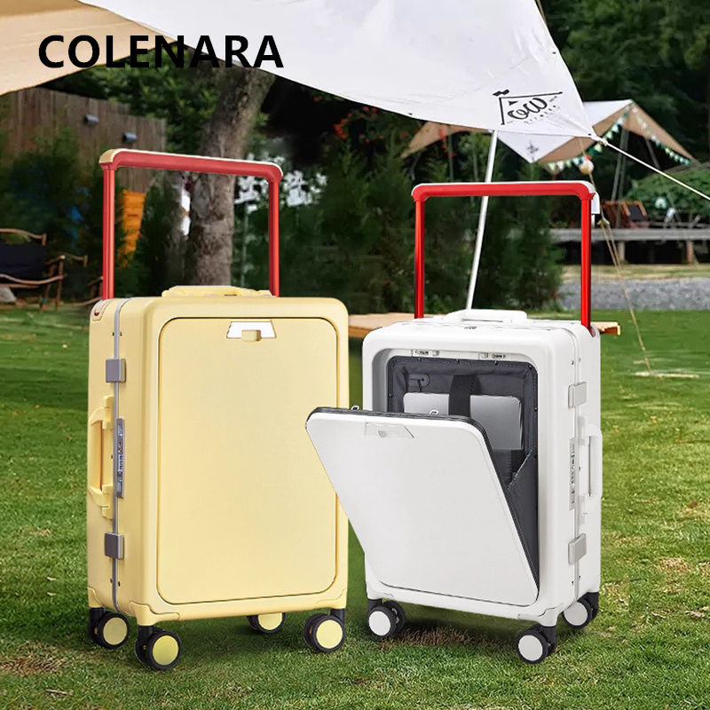 COLENARA Rolling Luggage Front - Front Opening Laptop Luggage 24 Inch recension och pris