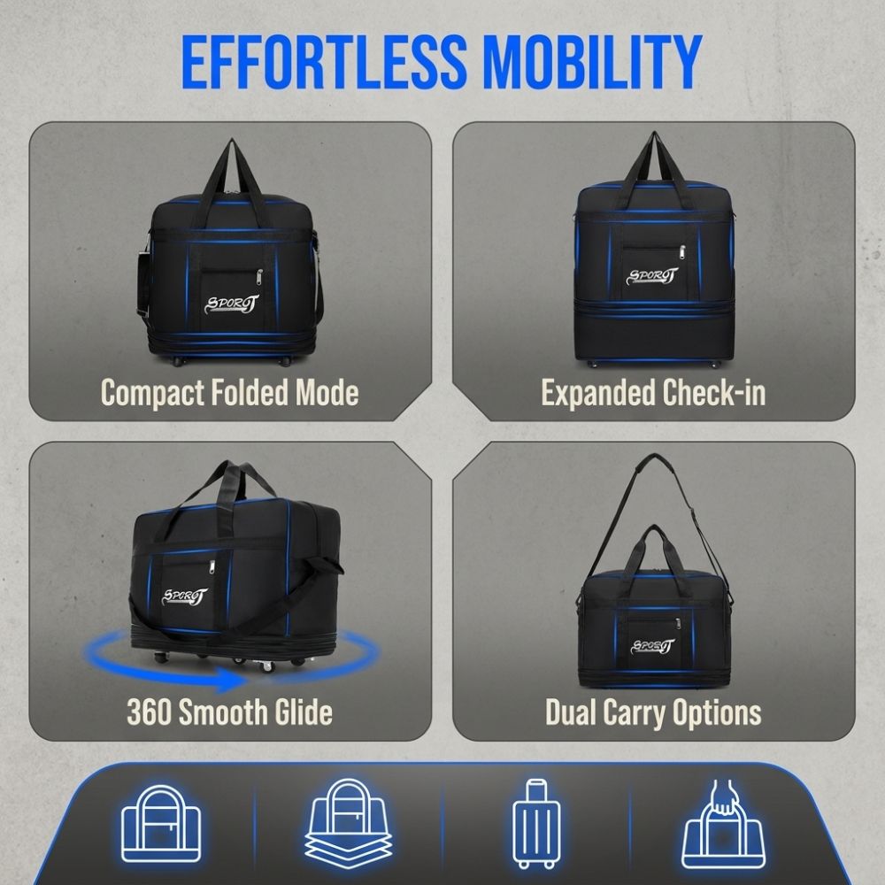 Durable Oxford cloth Expandabl - Foldable Rolling Luggage Bag recension och pris