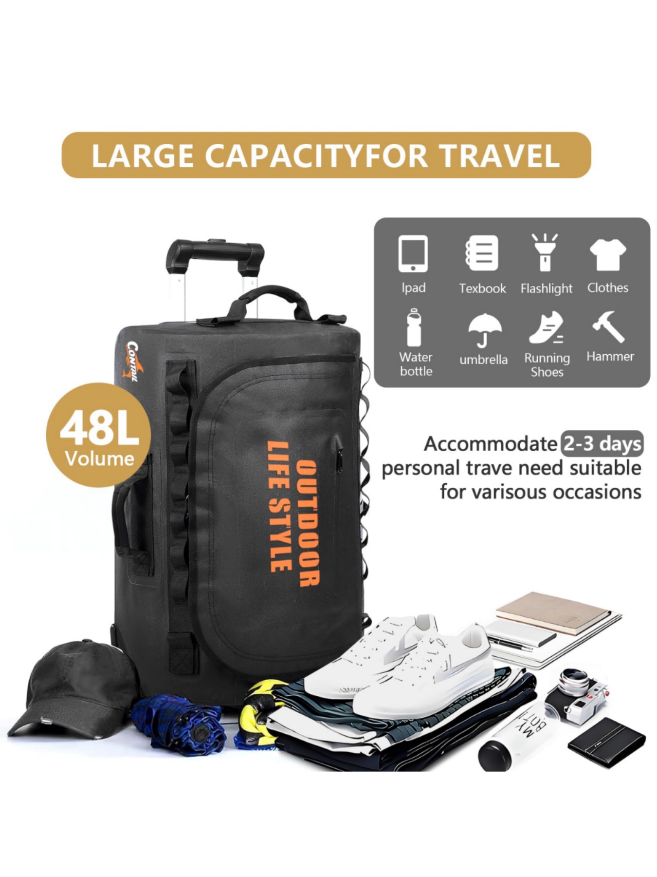 48/95 Rally Wheeled Diving Bag - Foldable Rolling Luggage Bag recension och pris